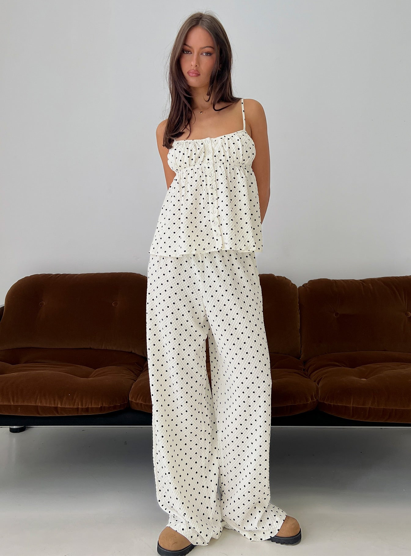 Cassini Set White Polka