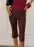Samaira Capri Pant Brown Polka Dot