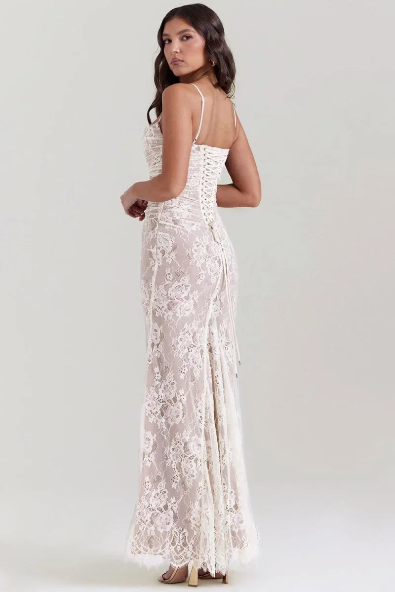 Women's Lace Bodycon Maxi Dress Set ¨C Long Sleeve Cropped Jacket