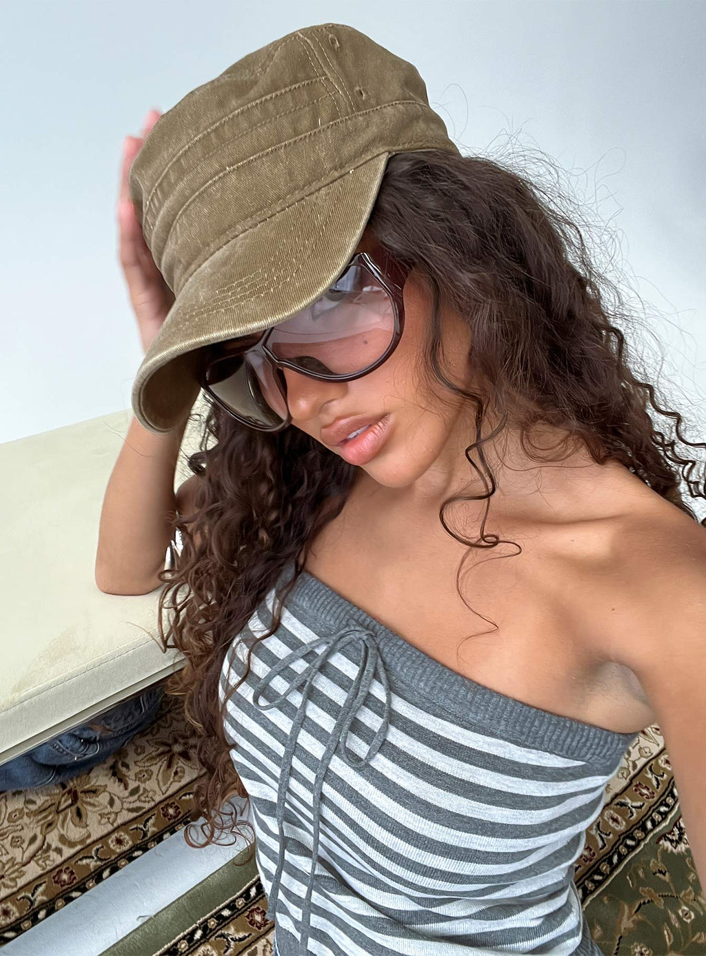Odera Military Cap Washed Washed Beige