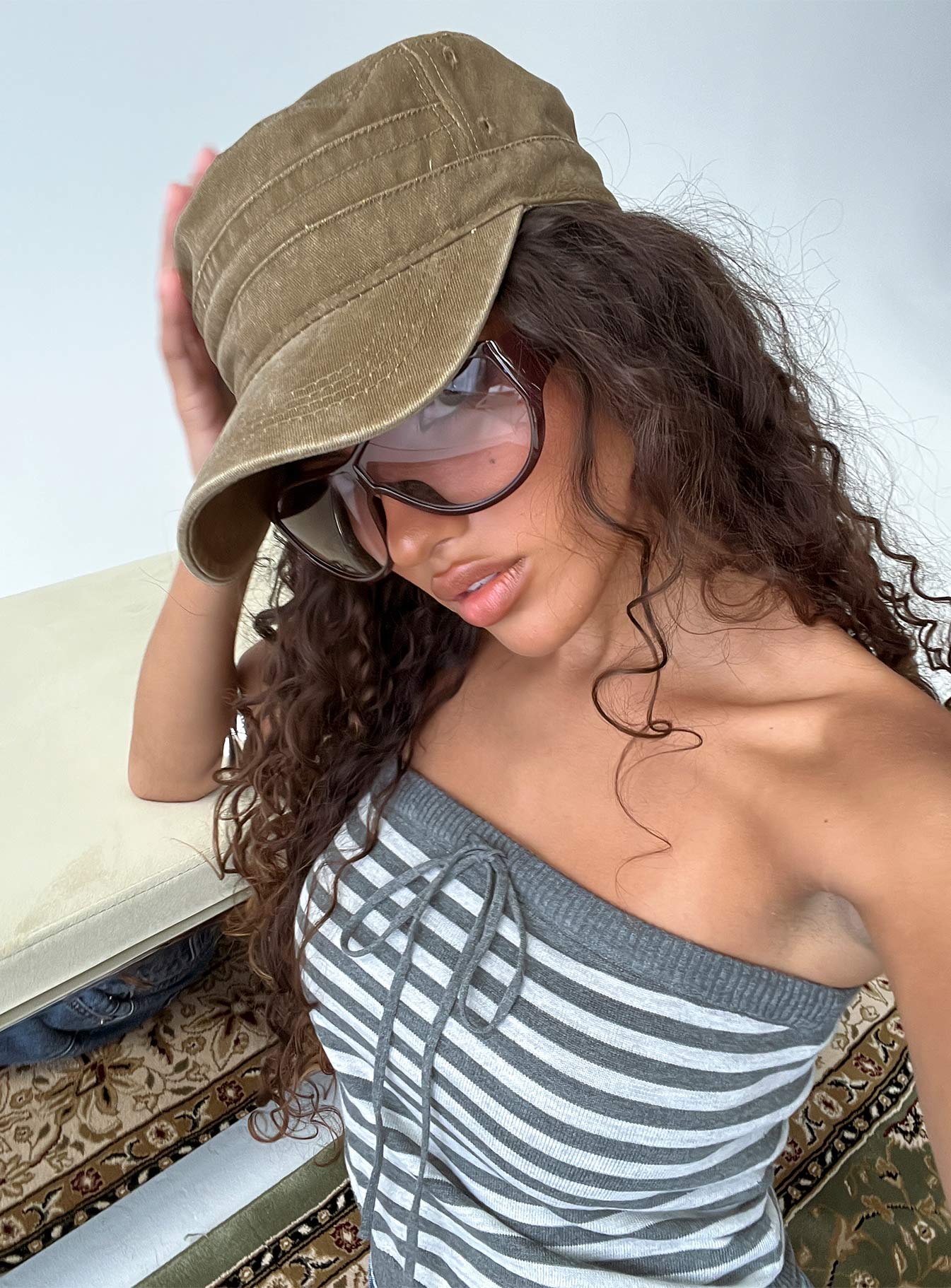 Odera Military Cap Washed Washed Beige