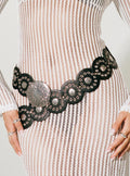 Karelle Belt Black Grommets faux leather belt