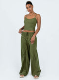 Paigey Set Khaki Wide-leg matching set