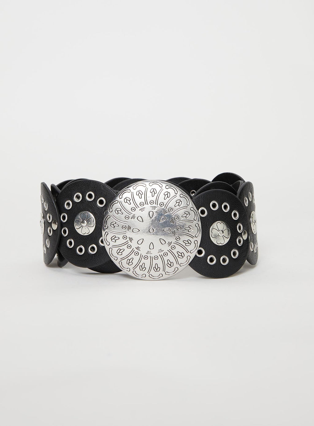 Karelle Belt Black Grommets faux leather belt