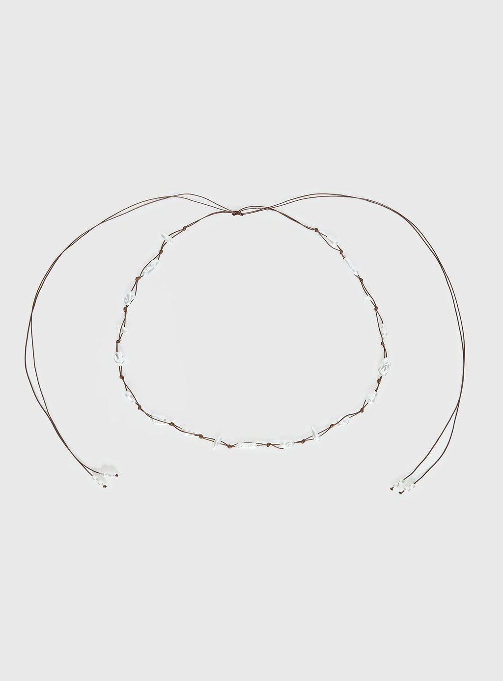Delle Pearl Detail Wrap Belt Brown