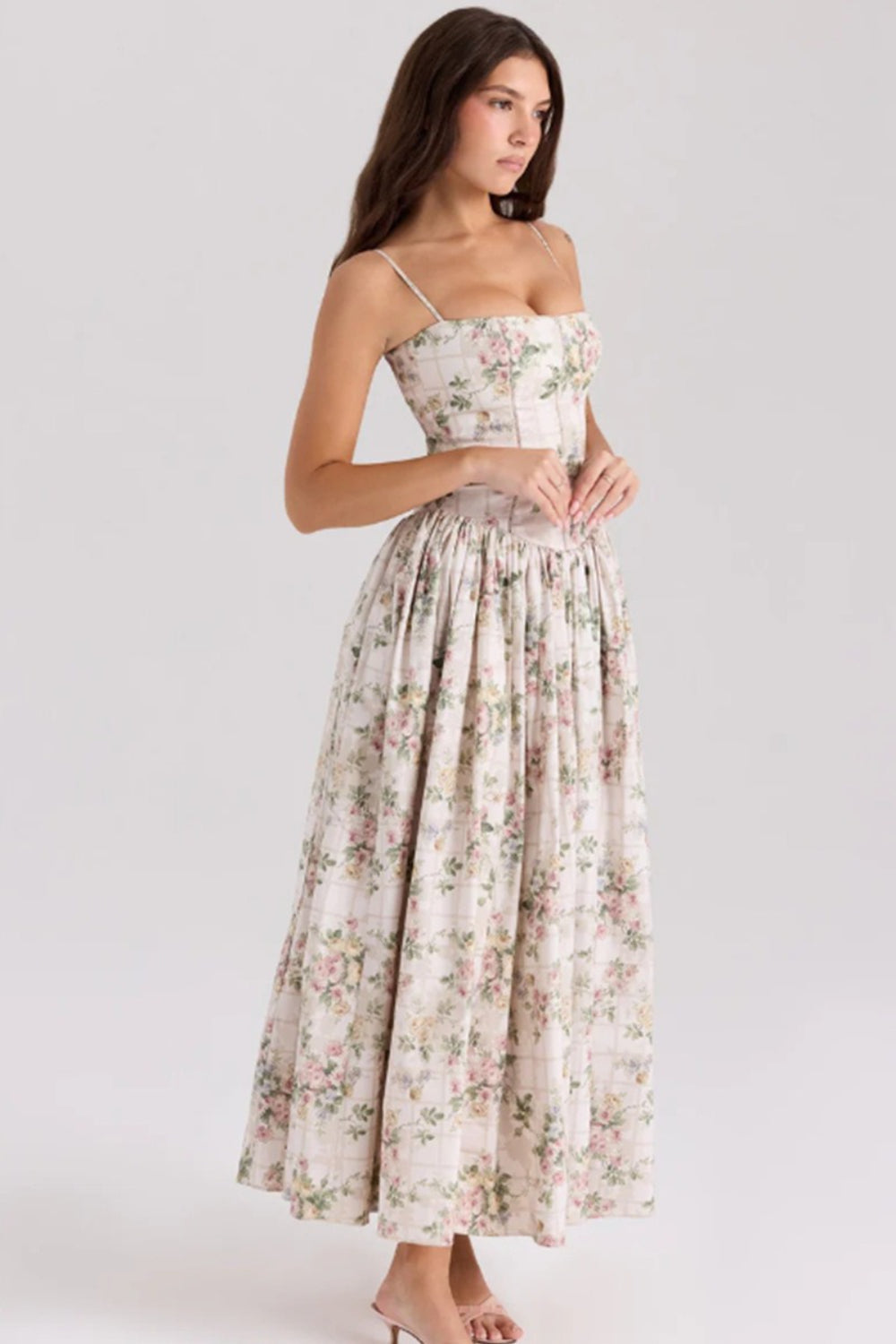 Women's Elegant Tiered A-Line Sleeveless Floral Dress ¨C Summer Dress