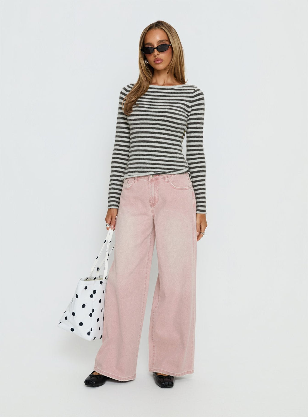Lucky Dip Mid Rise Straight Leg Jeans Washed Pink