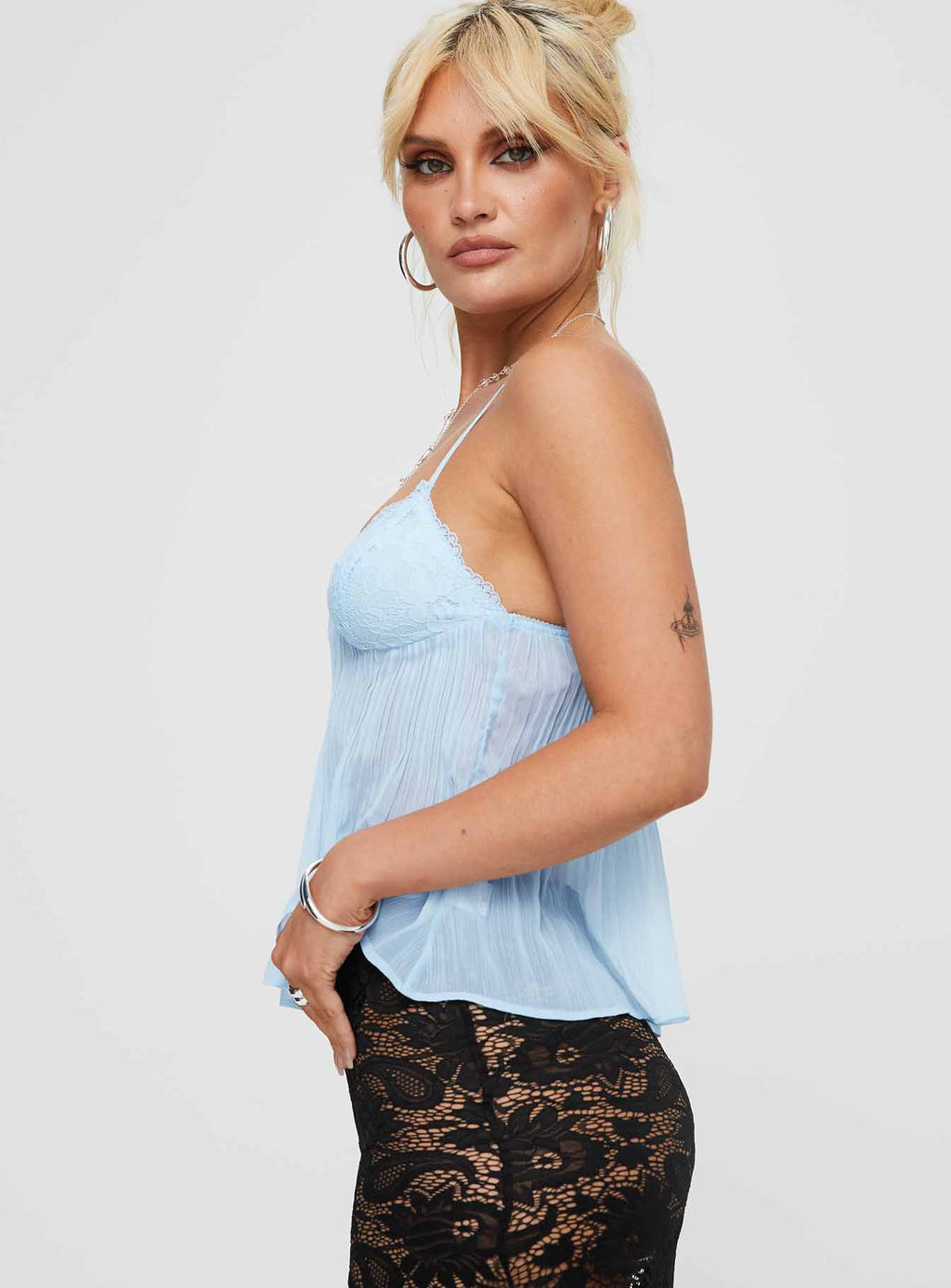 Zami Pleat Top Blue