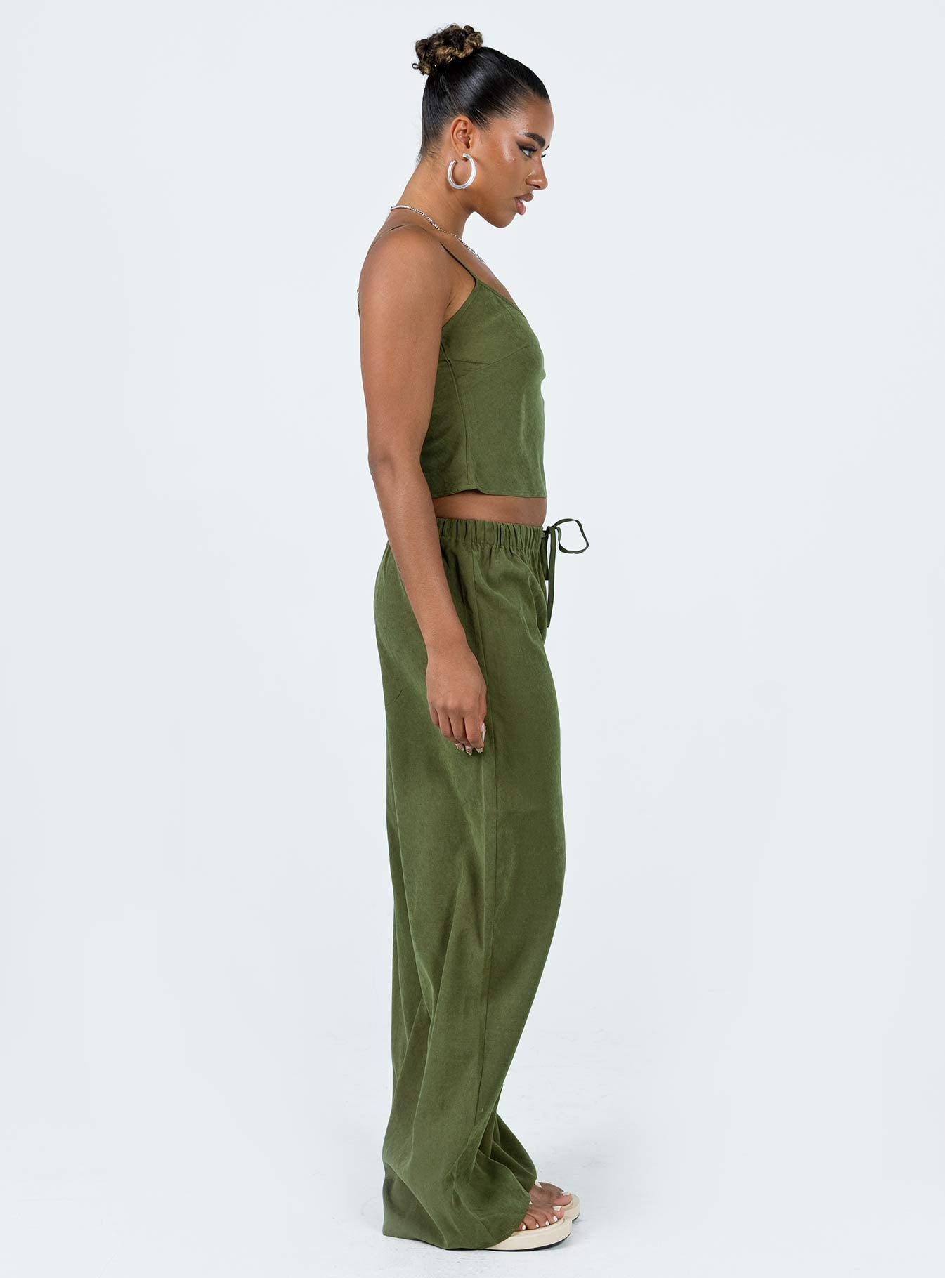 Paigey Set Khaki Wide-leg matching set