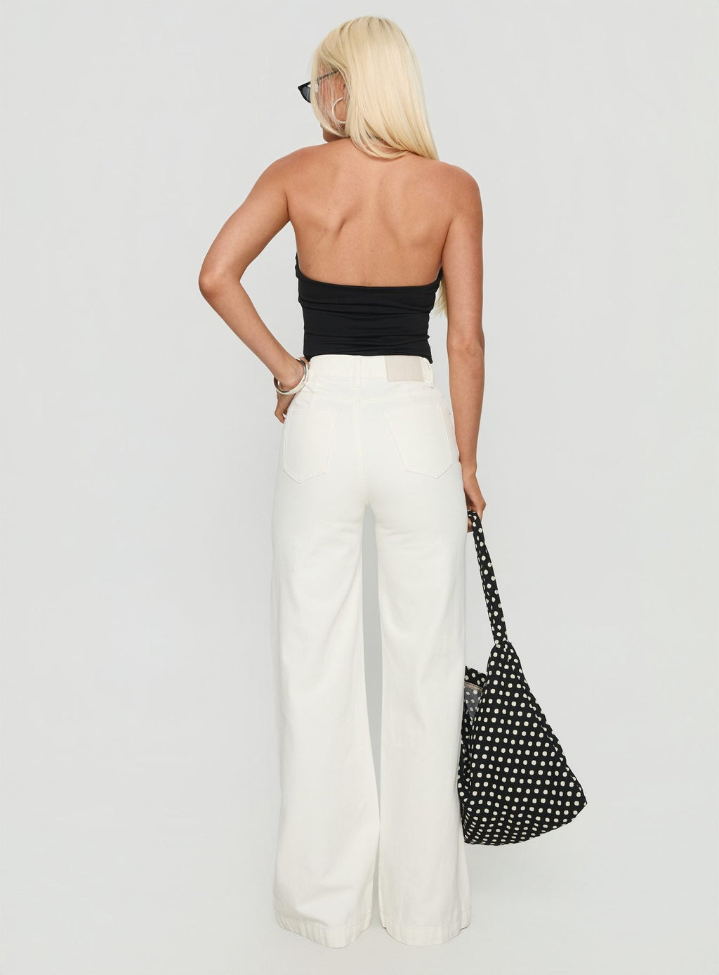 Goldie High Rise Wide Leg Jeans White