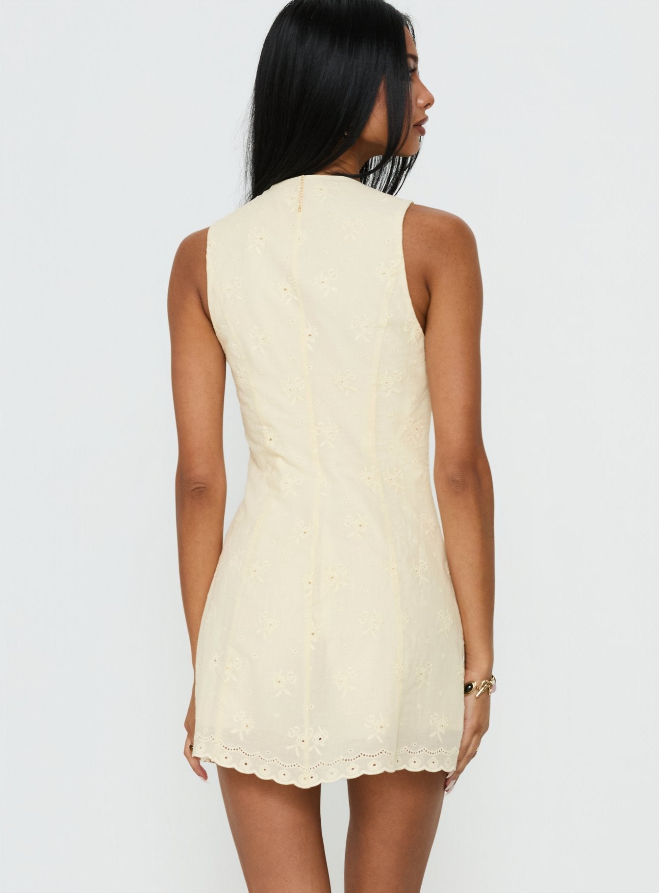 Sylvara Textured Button Up Playsuit Yellow