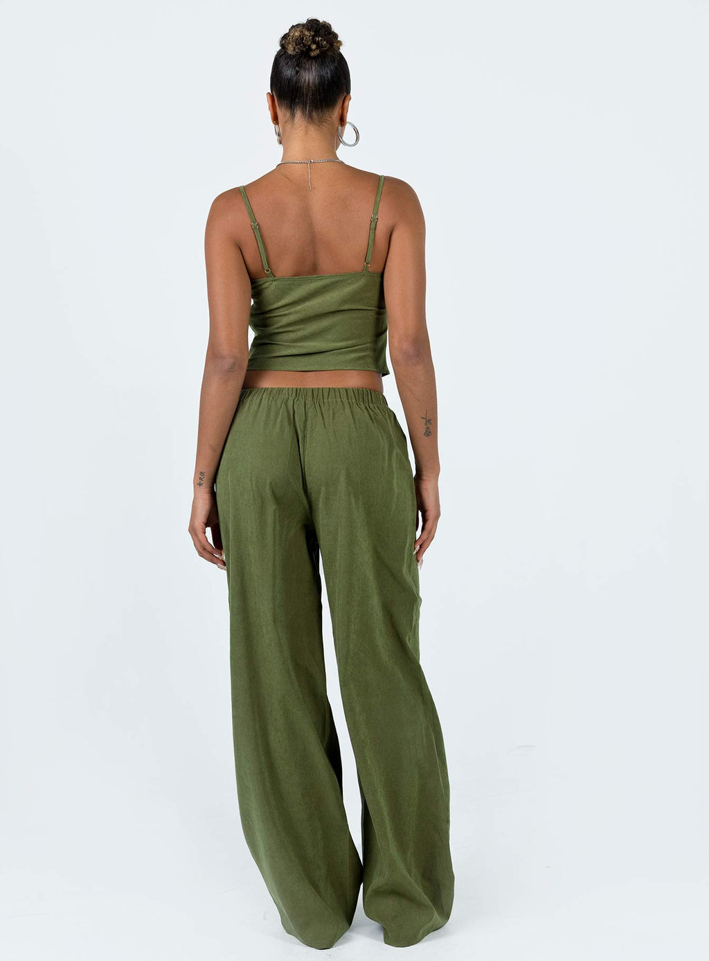 Paigey Set Khaki Wide-leg matching set