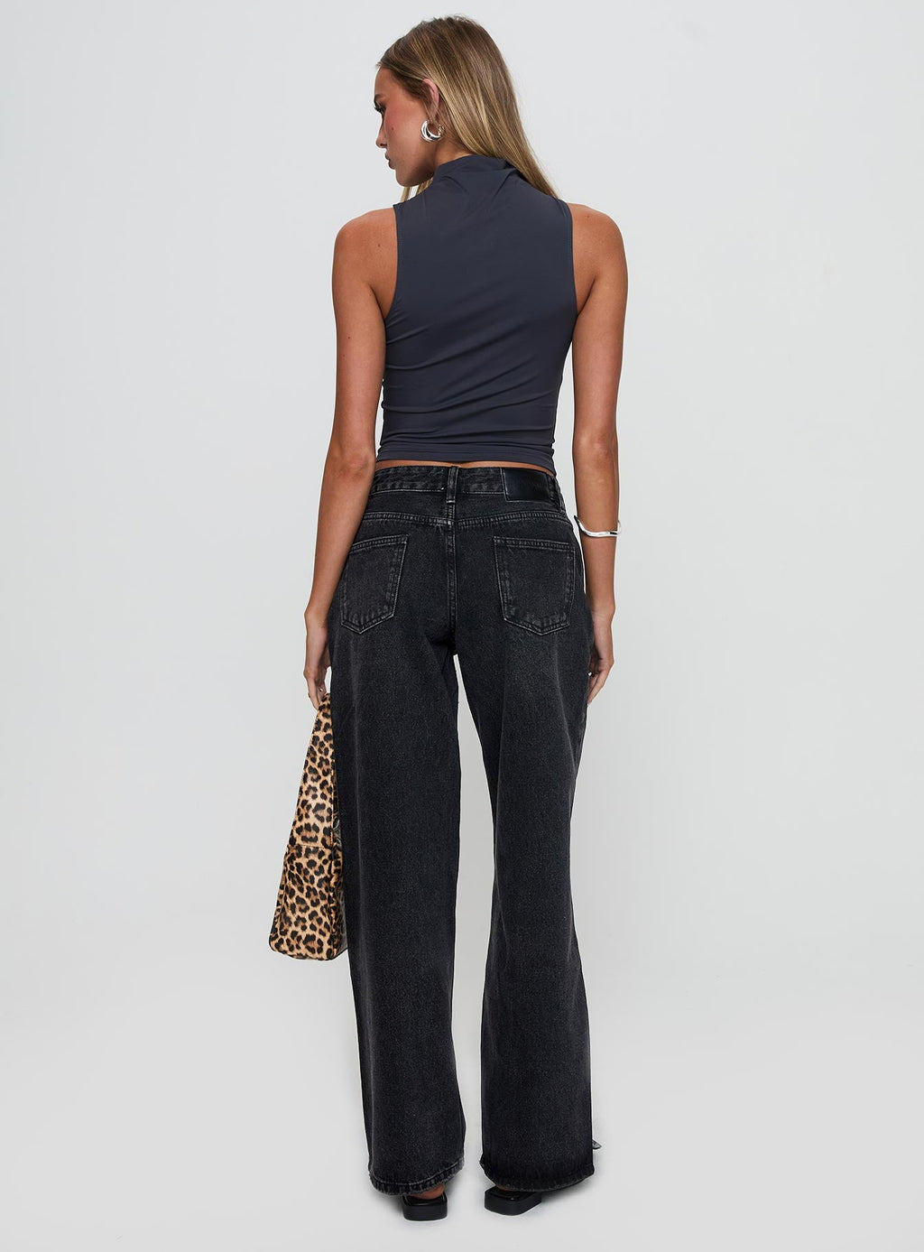 Serenitia Mid Rise Straight Leg Jeans Washed Black Petite
