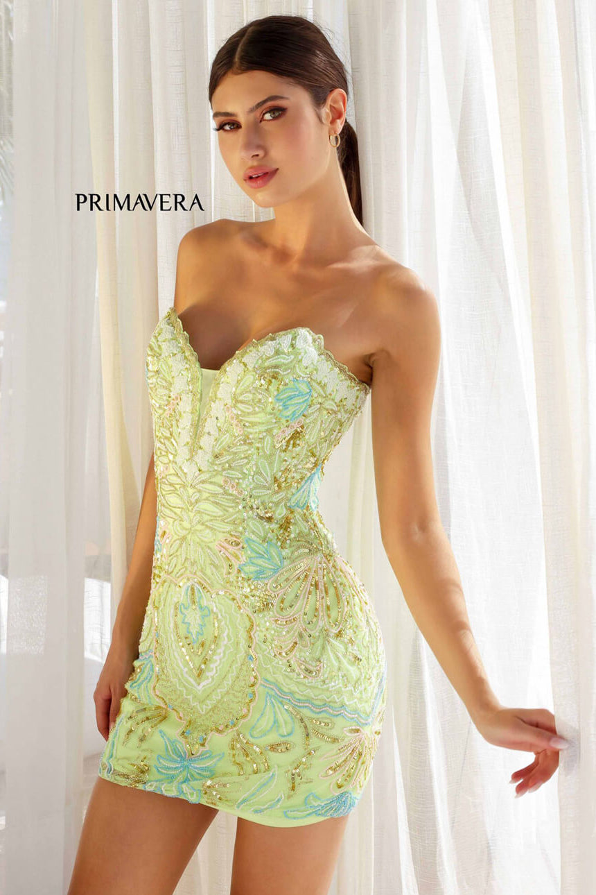4243 - Primavera - Vintage Style Strapless Beaded Dress