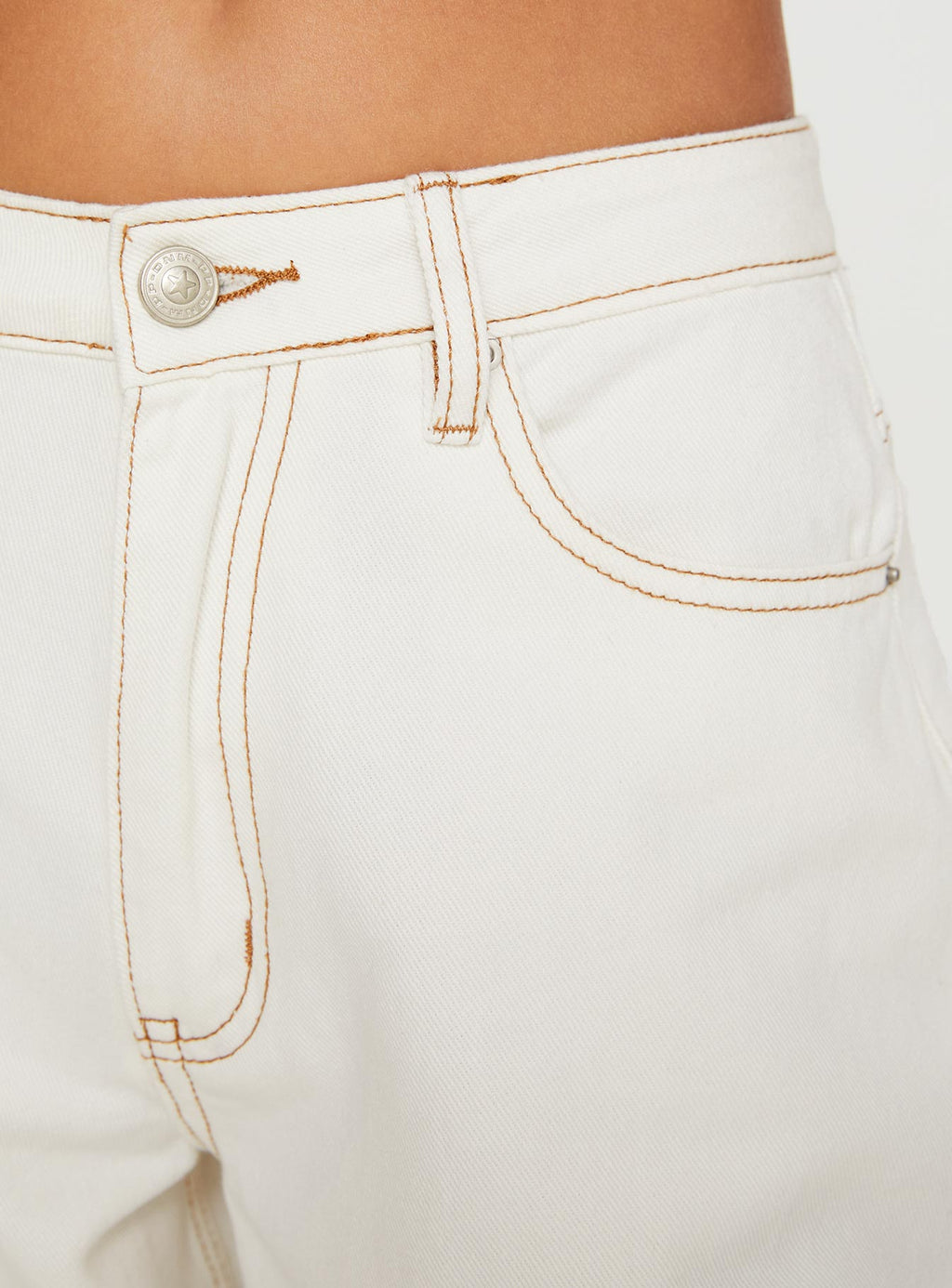 Naylor Mid Rise Wide Leg Jeans Cream