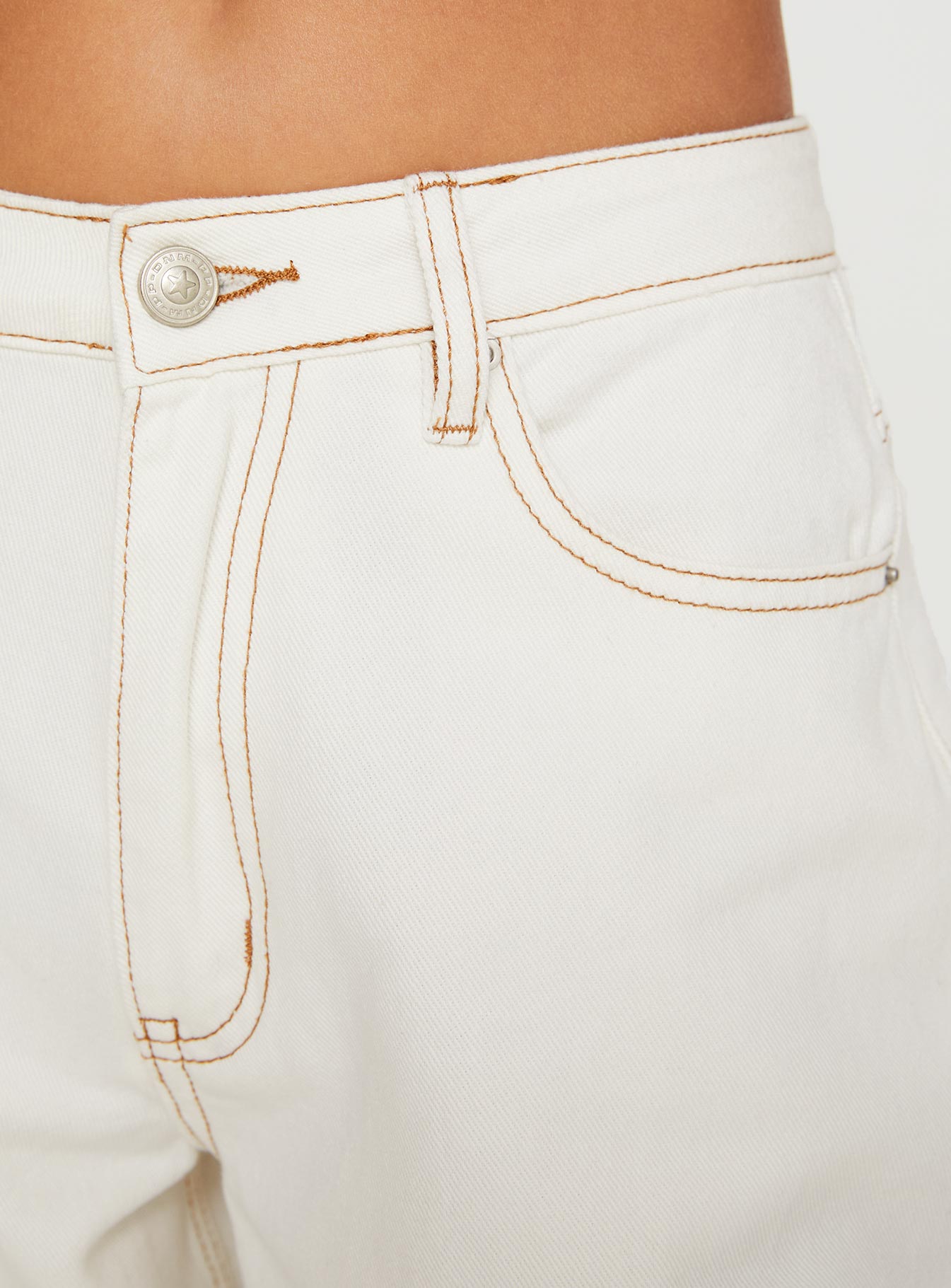 Naylor Mid Rise Wide Leg Jeans Cream
