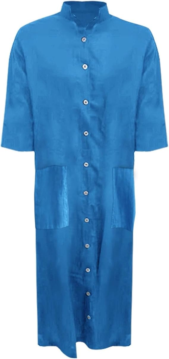 Women's Oversized Long Shirt Dress ¨C Casual Button-Up Dress With Pockets