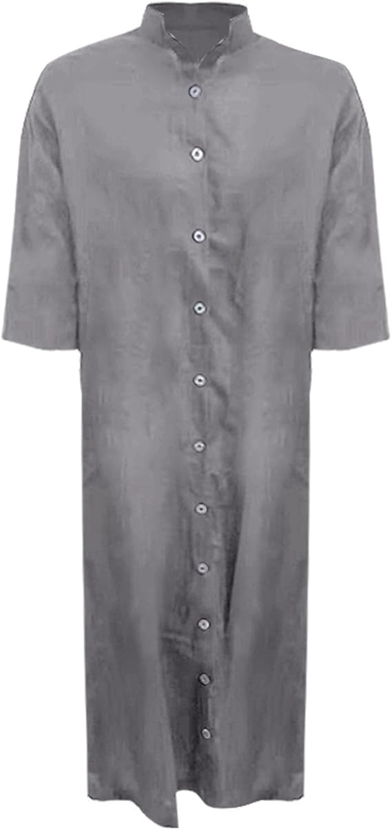Women's Oversized Long Shirt Dress ¨C Casual Button-Up Dress With Pockets