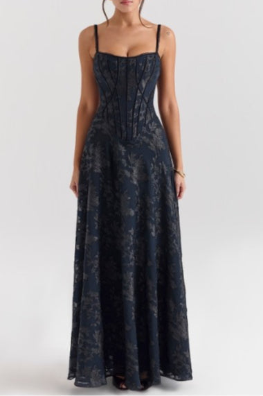Women's Spaghetti Strap Chiffon Floral Formal Dress ¨C Elegant Maxi Dress