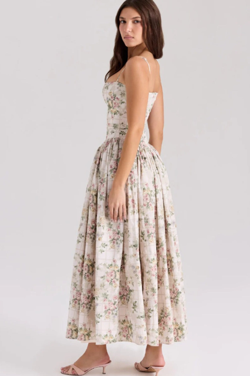 Women's Elegant Tiered A-Line Sleeveless Floral Dress ¨C Summer Dress