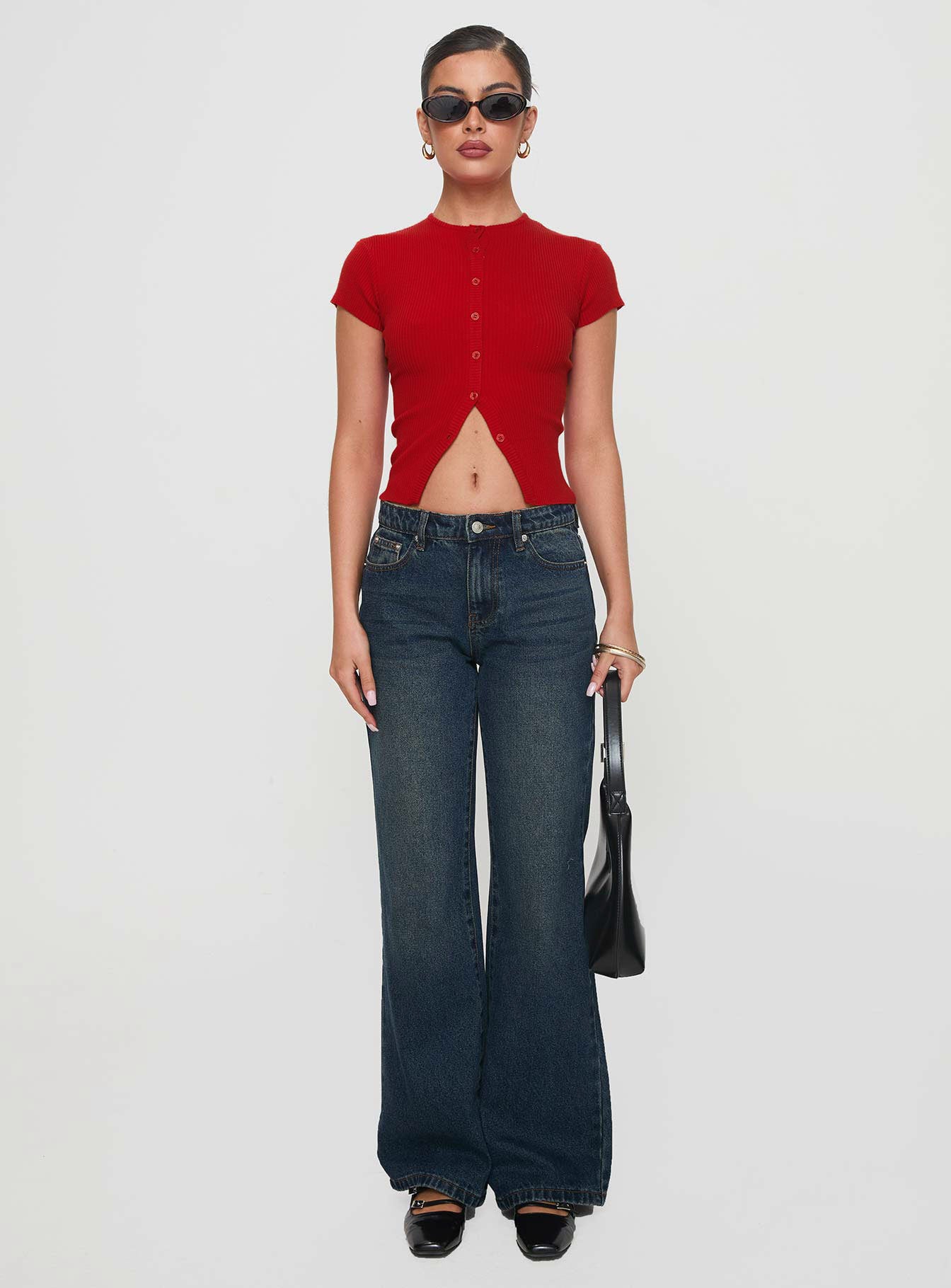 Suzu Knit Top Red