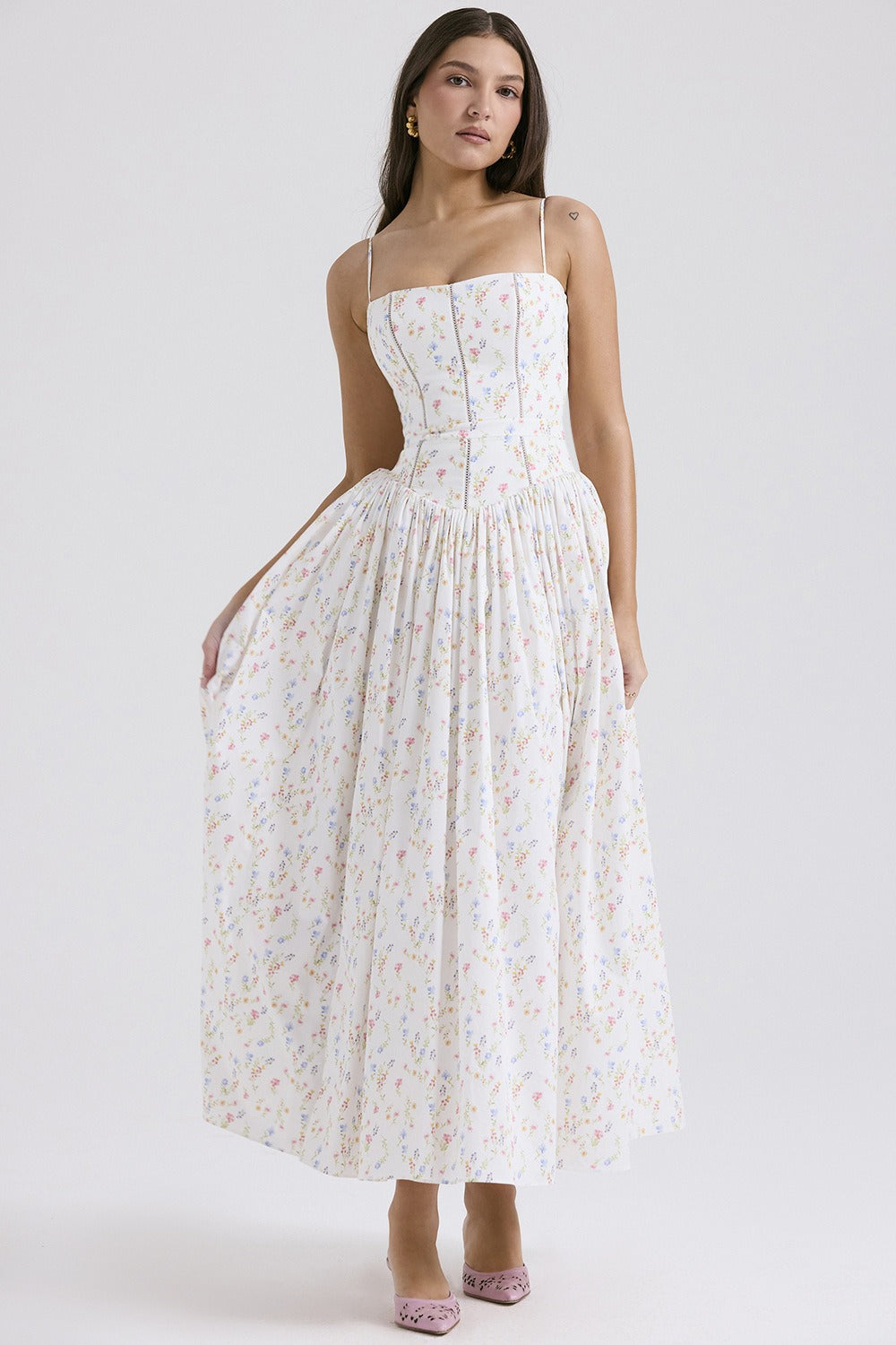 Women's Elegant Tiered A-Line Sleeveless Floral Dress ¨C Summer Dress