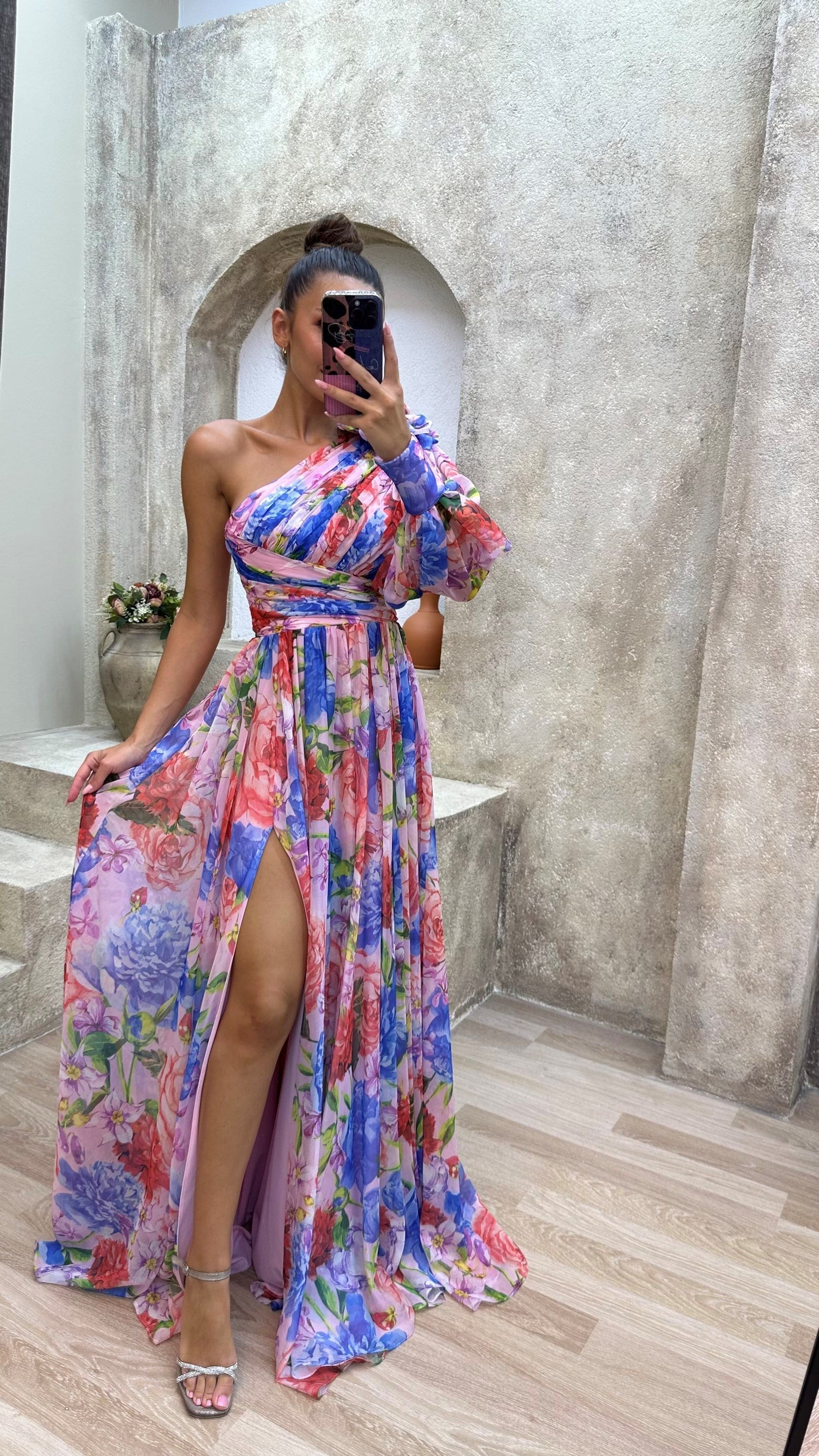 Women's Floral Off Shoulder Summer Dress - Elegant Flowy Event Gown