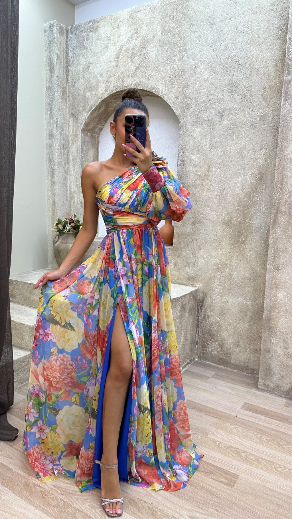 Women's Floral Off Shoulder Summer Dress - Elegant Flowy Event Gown