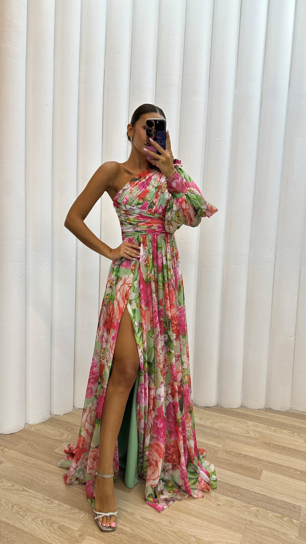 Women's Floral Off Shoulder Summer Dress - Elegant Flowy Event Gown