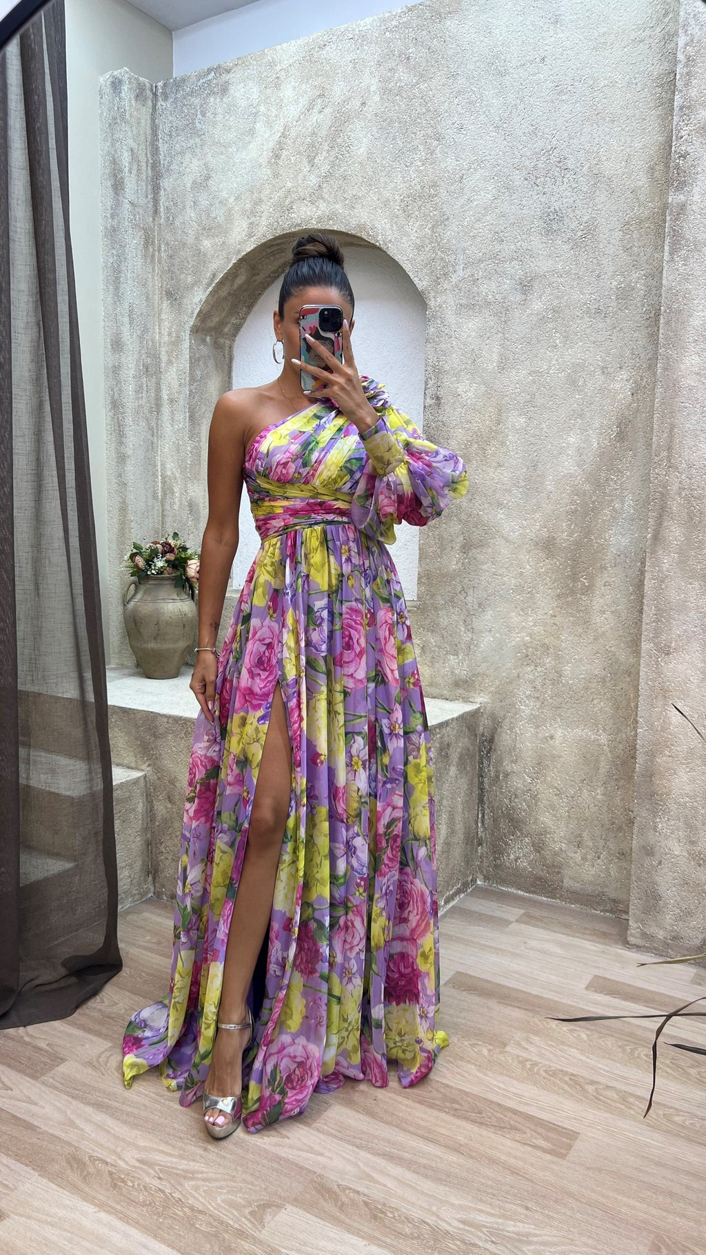 Women's Floral Off Shoulder Summer Dress - Elegant Flowy Event Gown