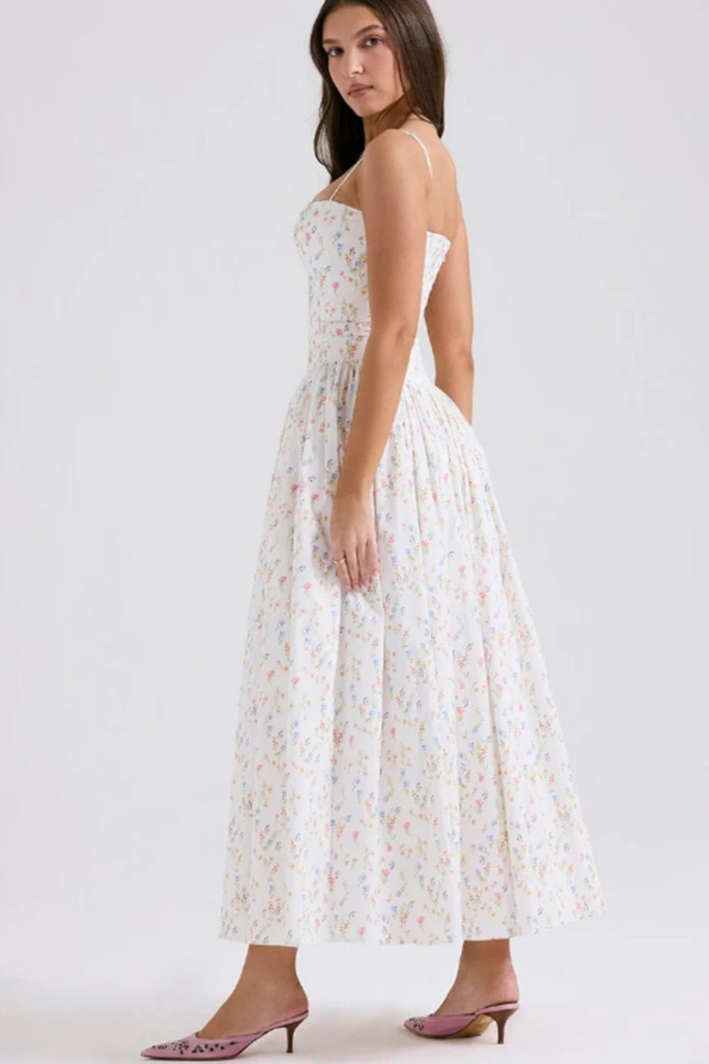 Women's Elegant Tiered A-Line Sleeveless Floral Dress ¨C Summer Dress
