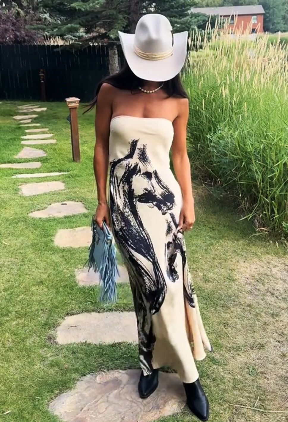 Women's Elegant Maxi Tube Dress With Horse Print ¨C Strapless Dress