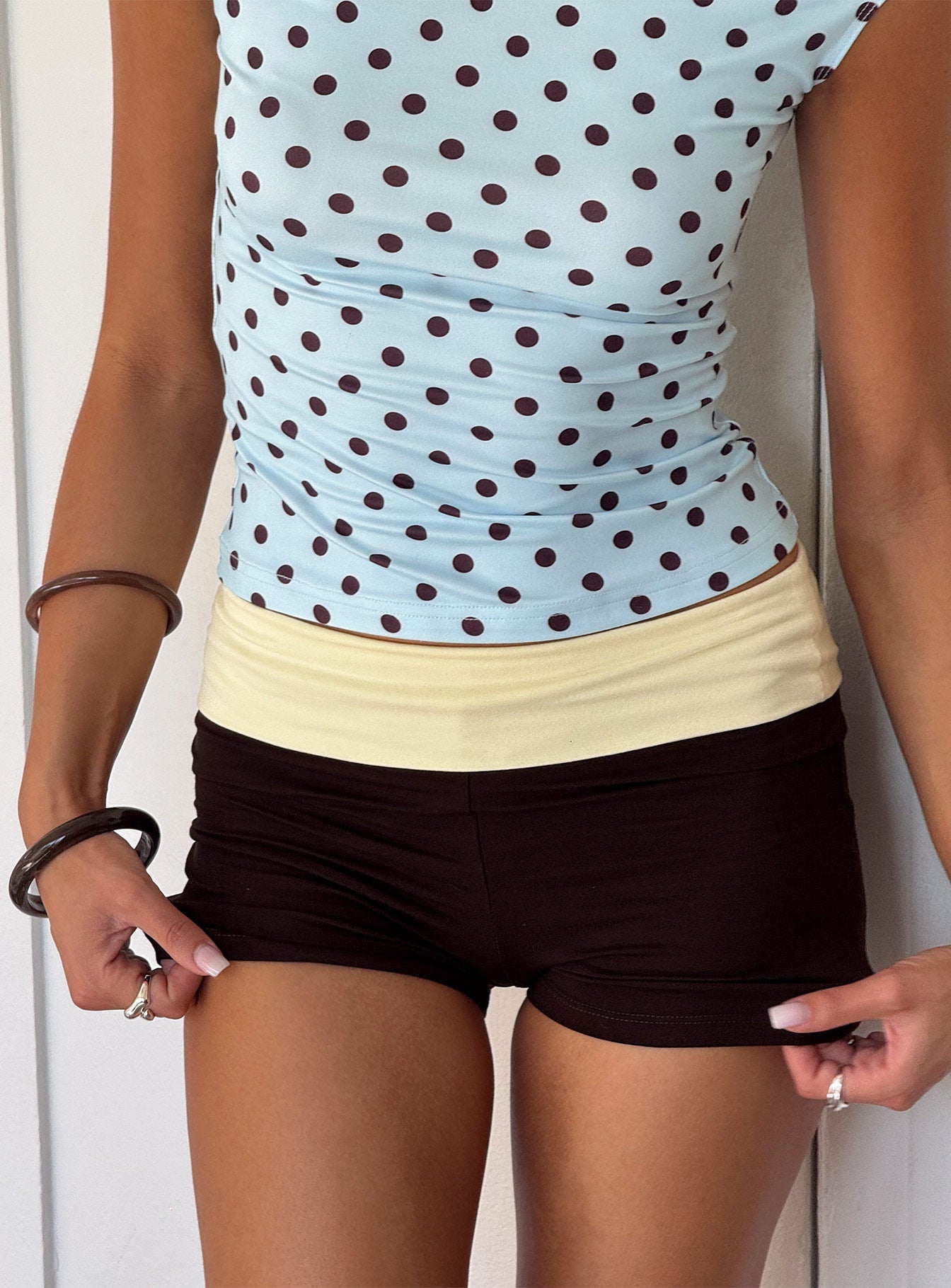Sea Short Chocolate / Lemon   Contrast micro shorts