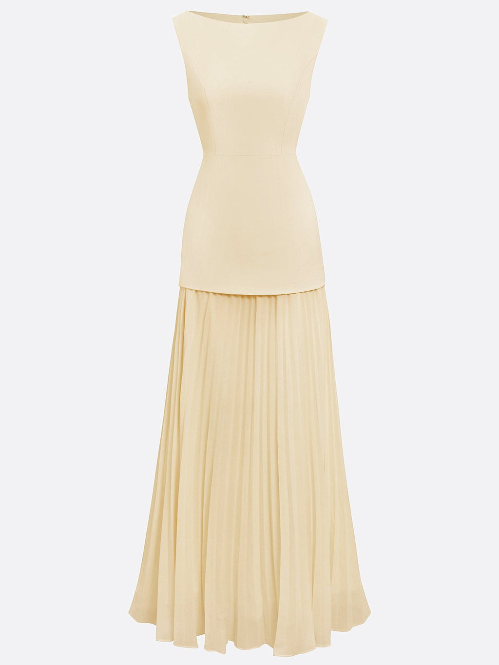 Women's Sleeveless Maxi Dress with Flowing Pleats ¨C Elegant Bridesmaid Gown