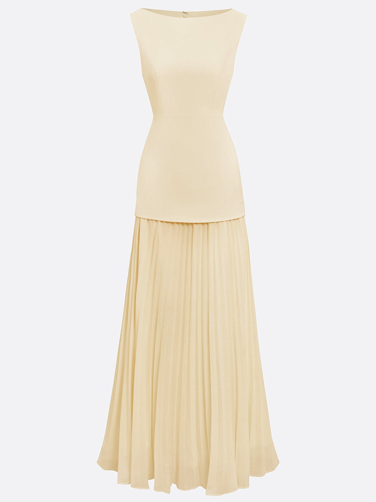 Women's Sleeveless Maxi Dress with Flowing Pleats ¨C Elegant Bridesmaid Gown