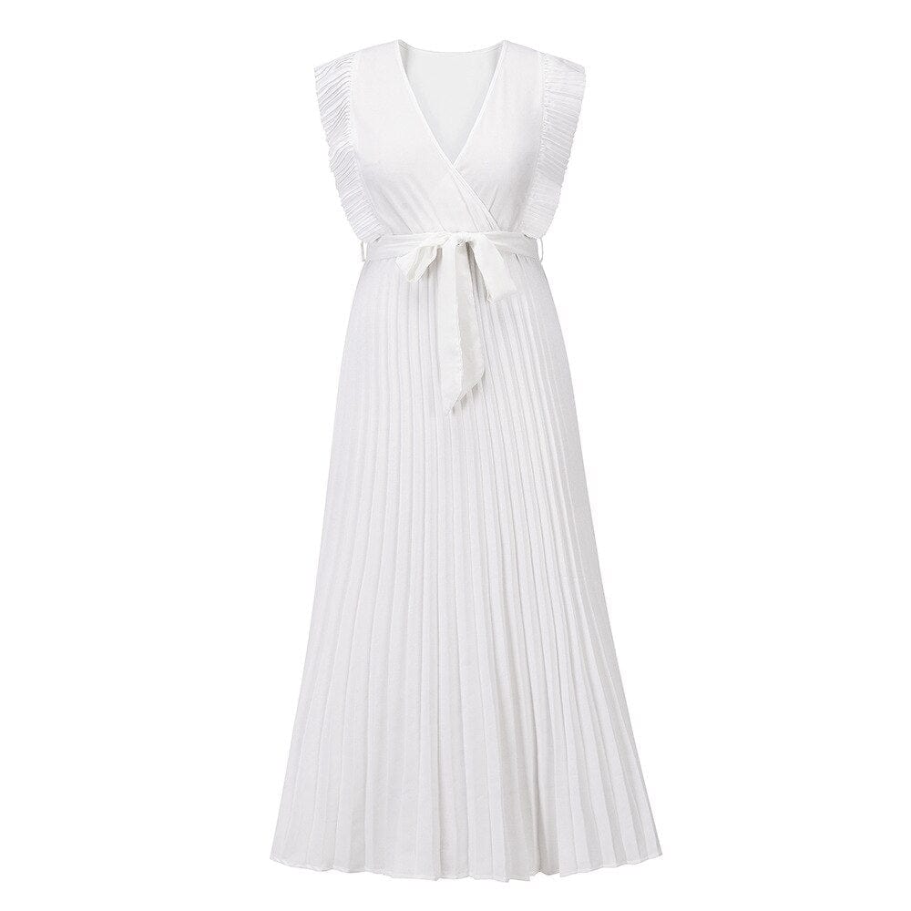 Women's White Boho Wedding White Dress ¨C Romantic Beach Bridal