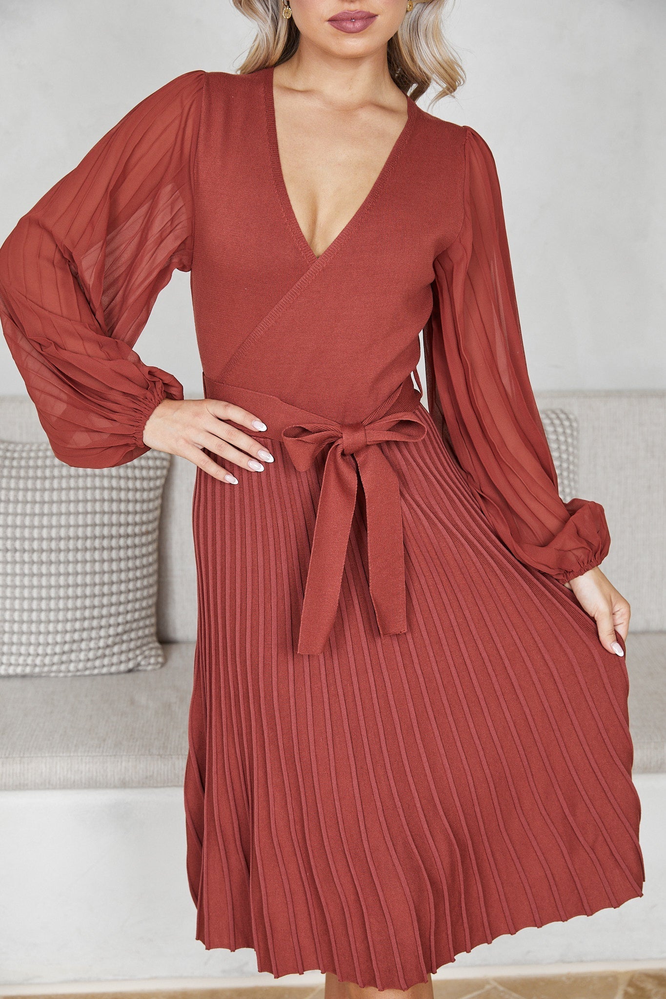 Abby Mae Dress - Rust
