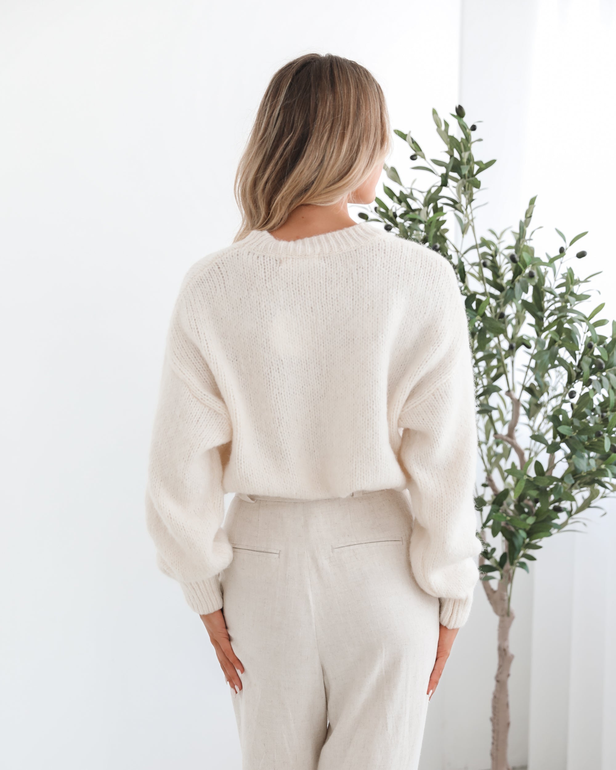 Adelaine Knit - Cream Print