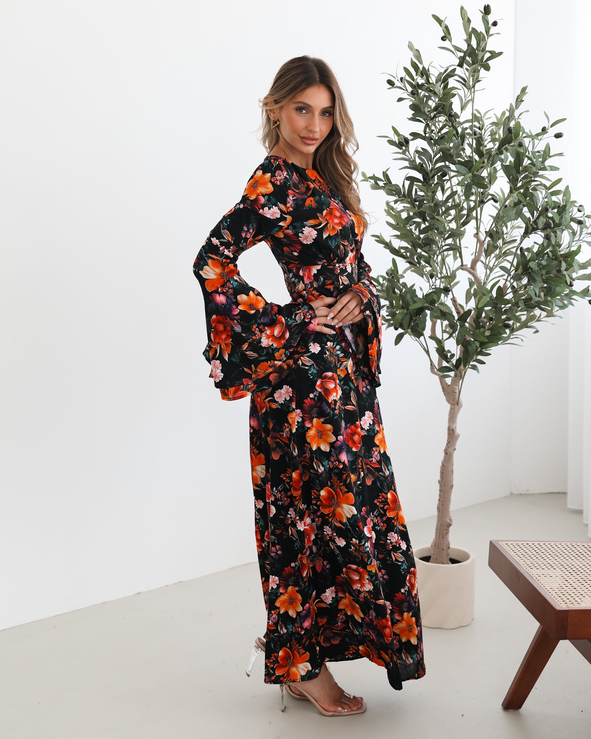 Amareya Dress - Black Floral
