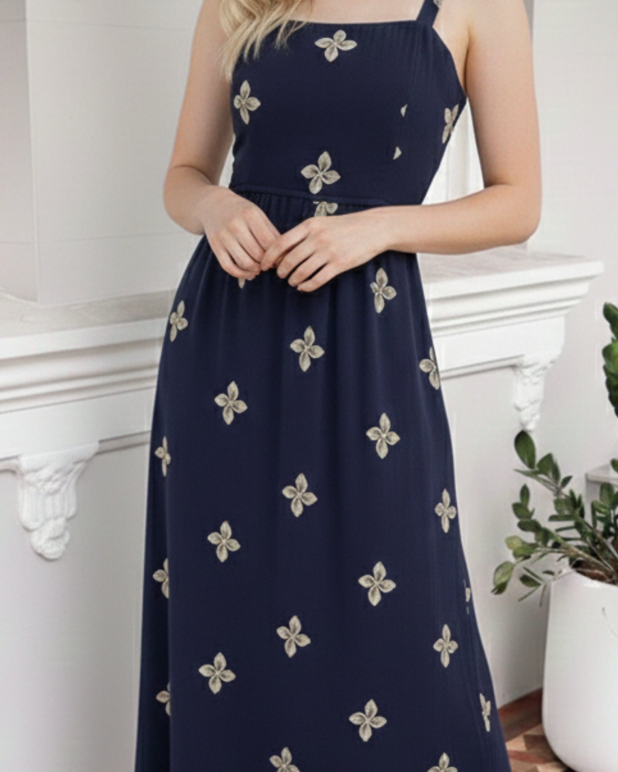 Atasha Dress - Navy Print