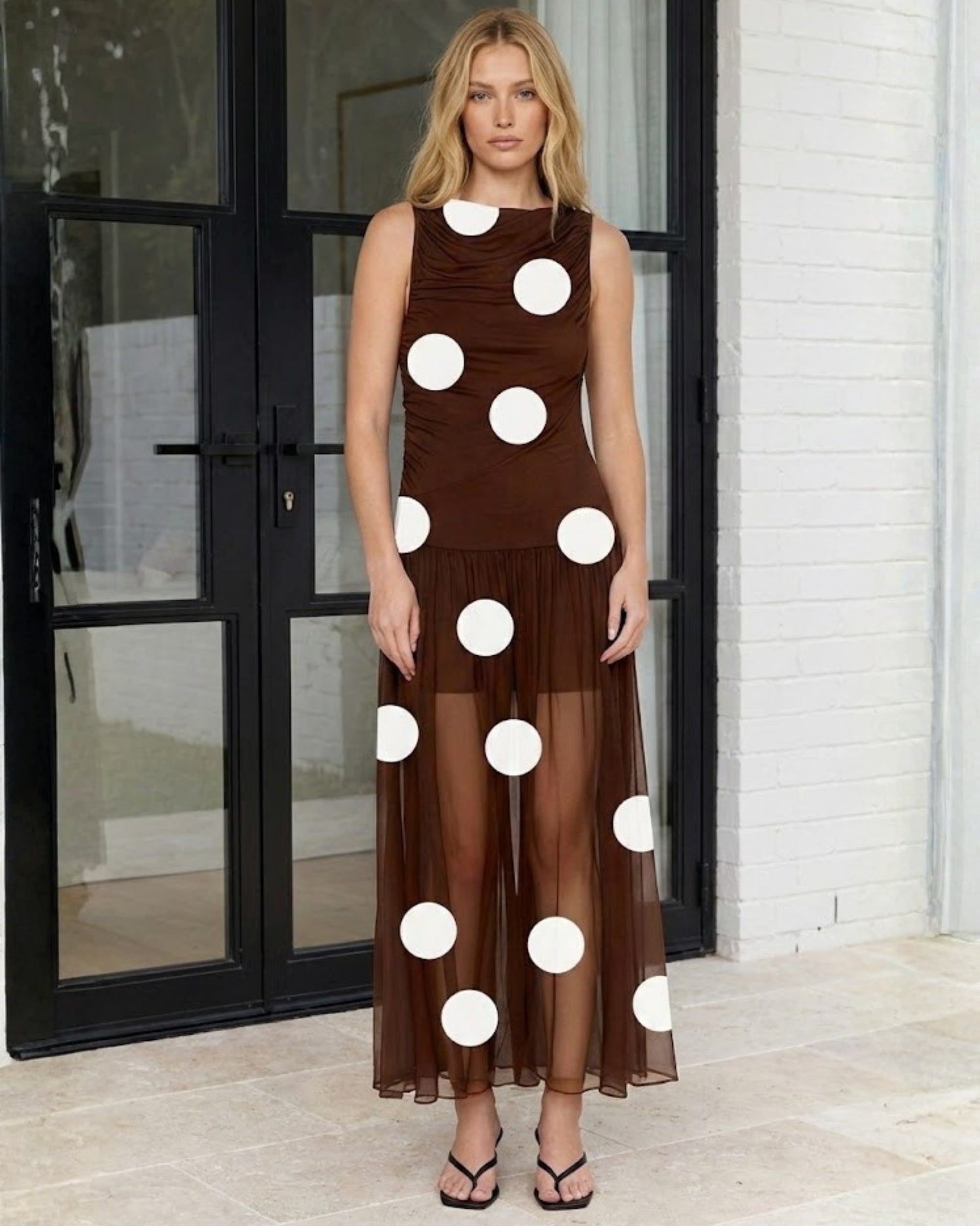 Cailee Dress - Brown Spot