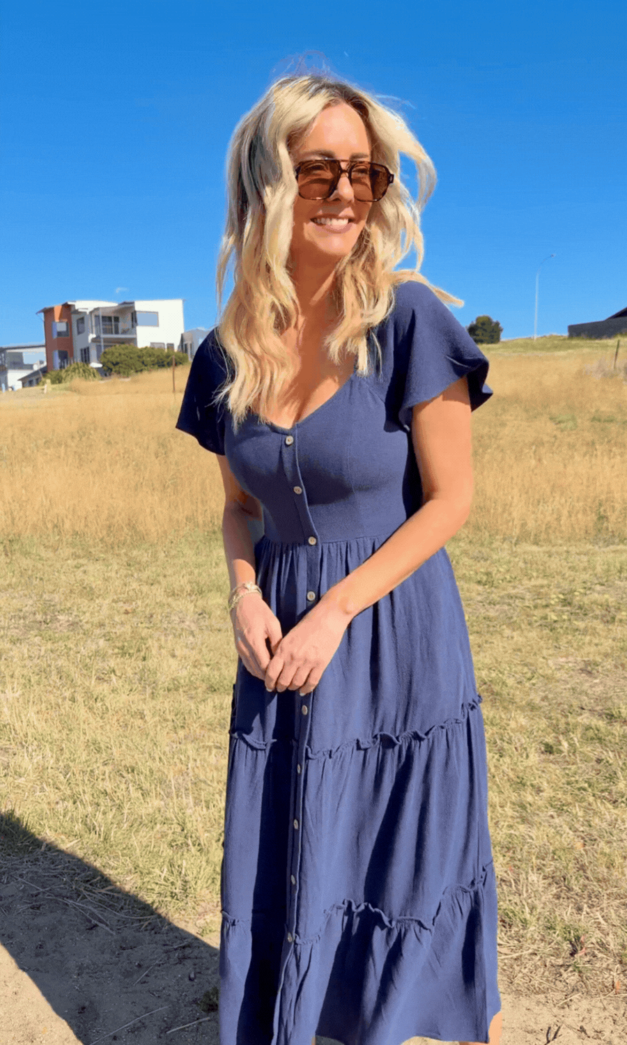 Celie Dress - Navy