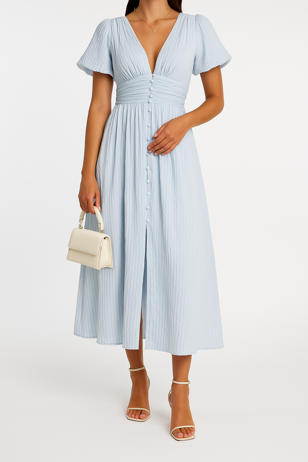 Women's Elegant Button-Front Flowy Maxi Dress ¨C Chic Summer Gown