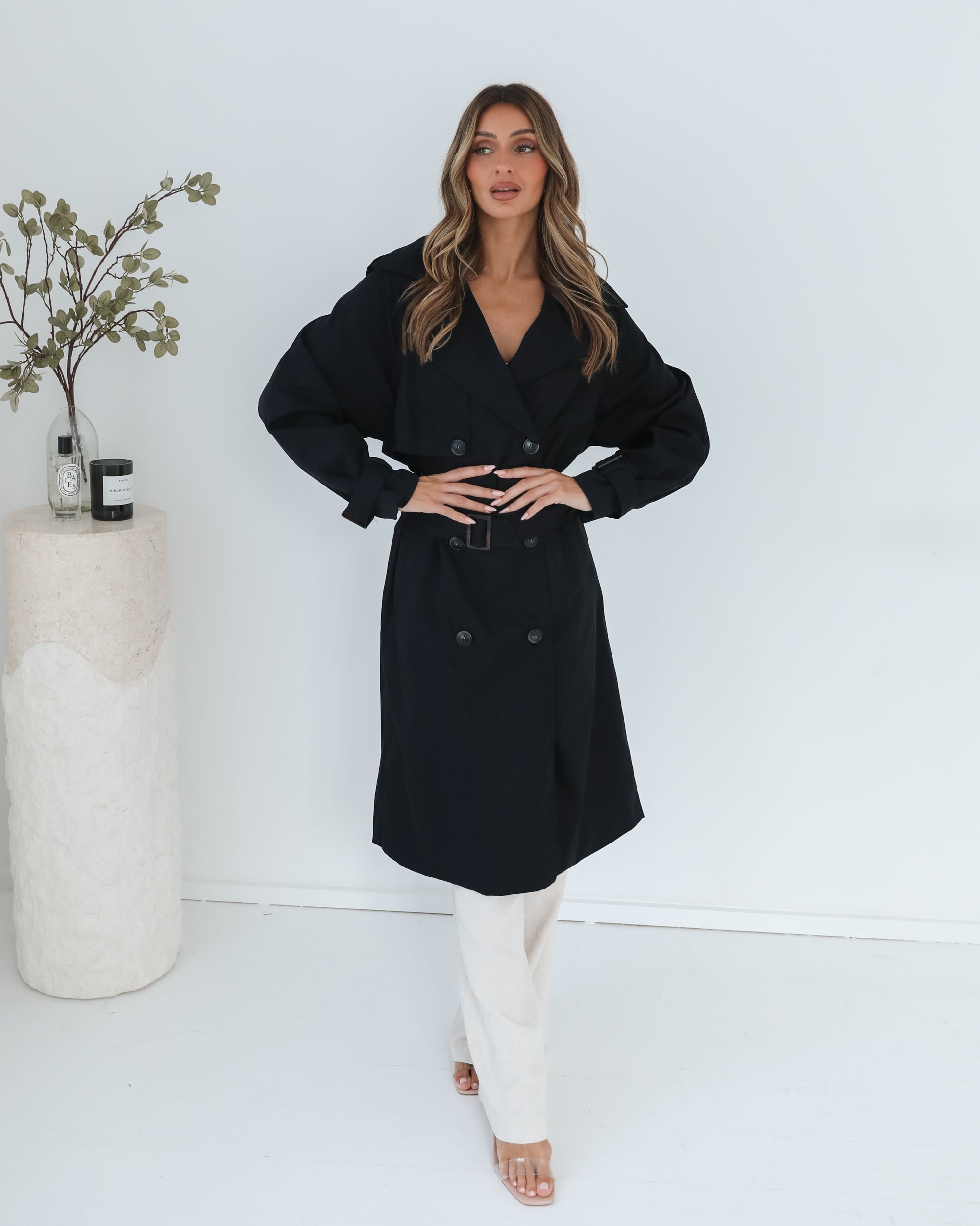 Dahrah Trench Coat - Black