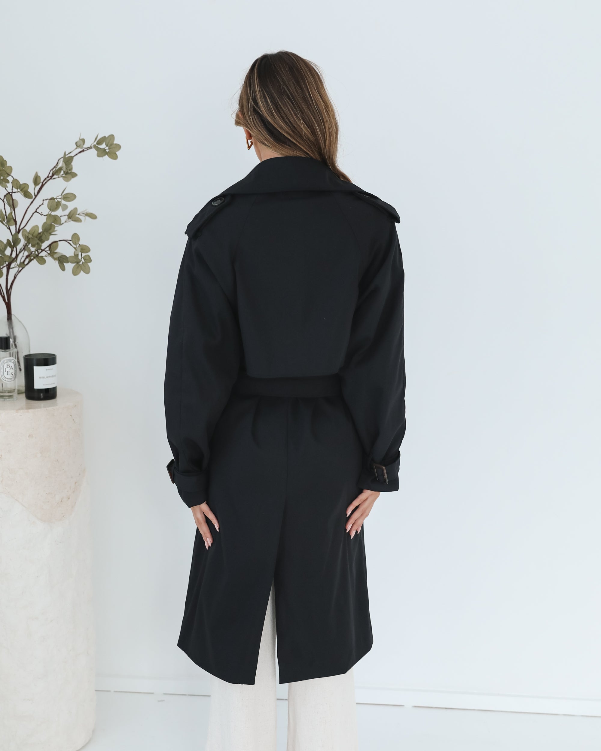 Dahrah Trench Coat - Black
