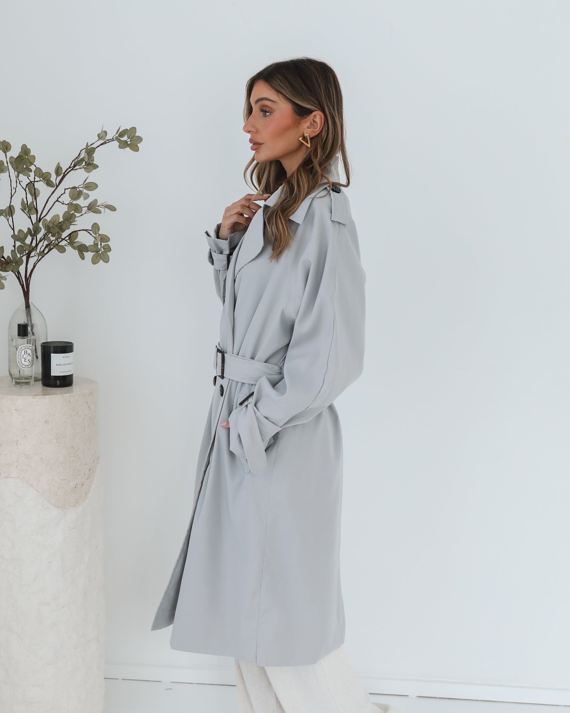 Dahrah Trench Coat - Grey