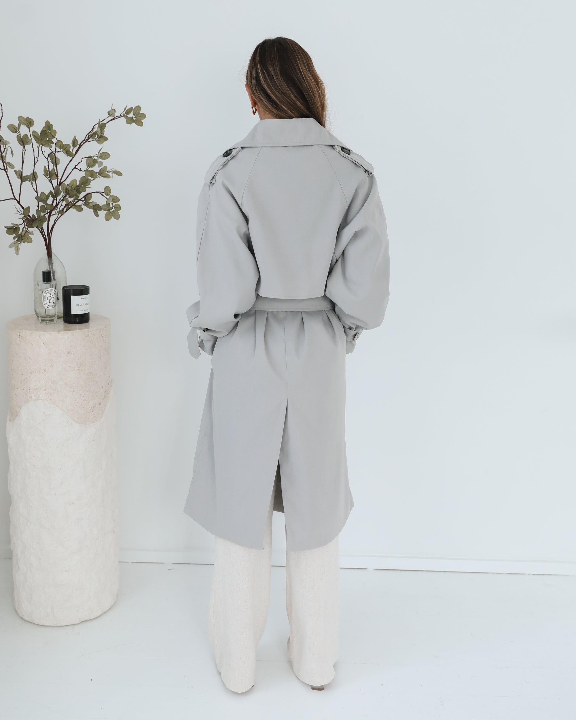 Dahrah Trench Coat - Grey