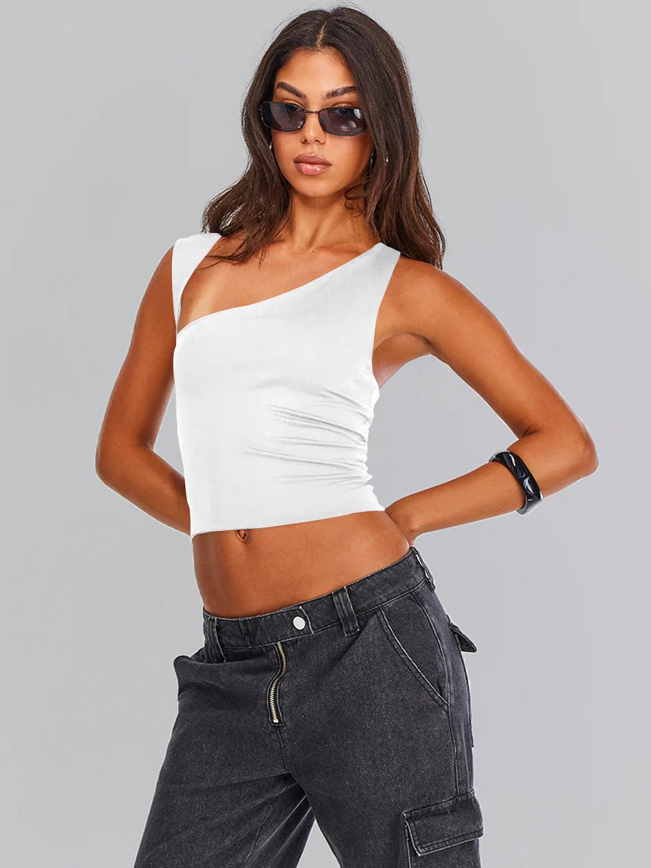 Women Crop Top One-Shoulder