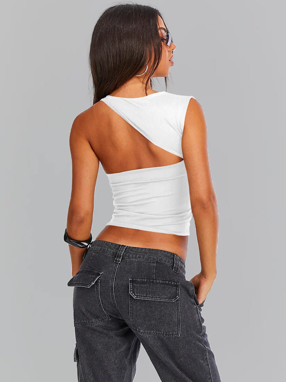 Women Crop Top One-Shoulder