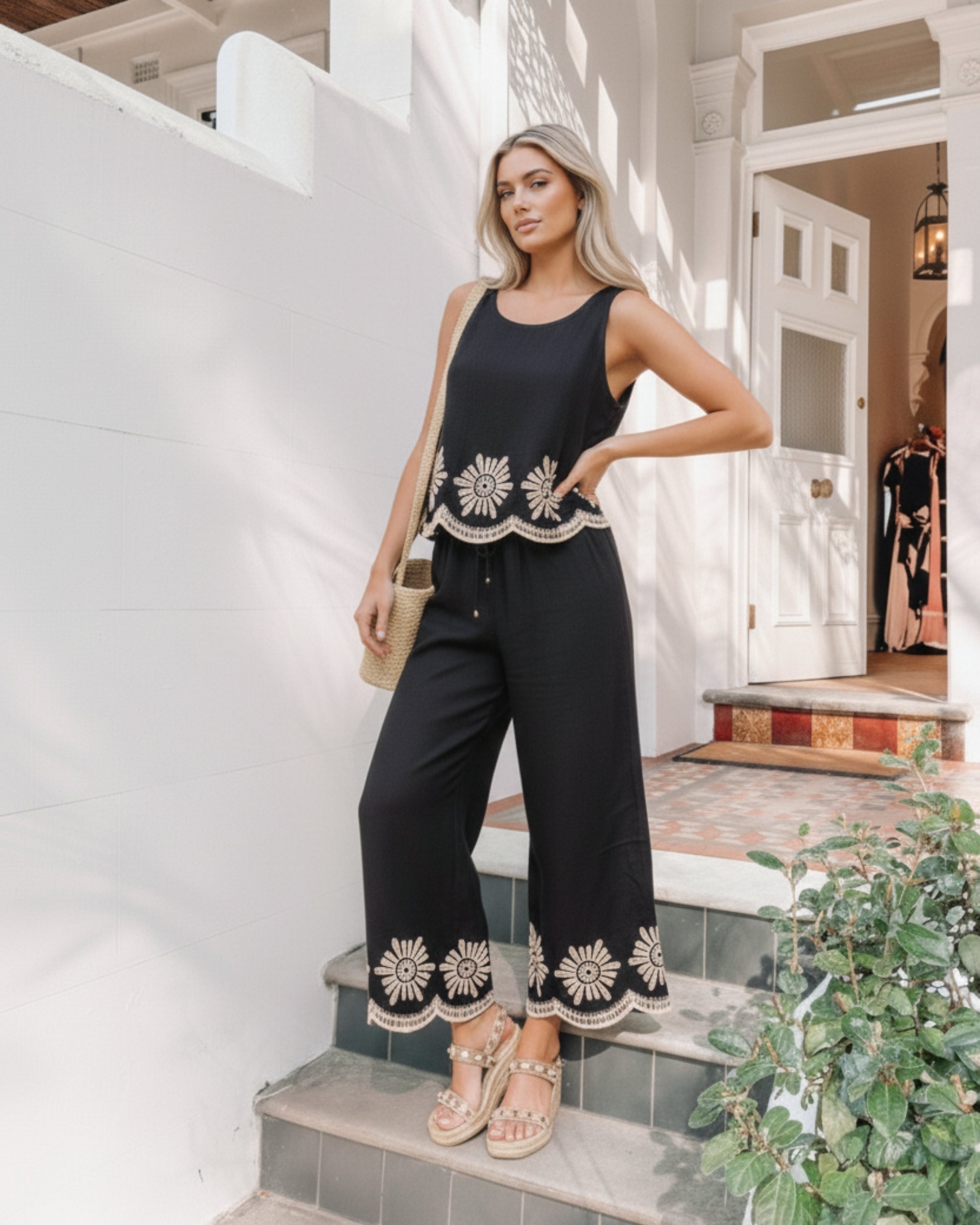 Ellana Top - Black Print